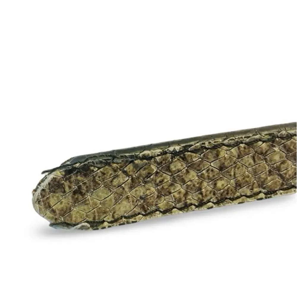 Snake Print Leather Belt